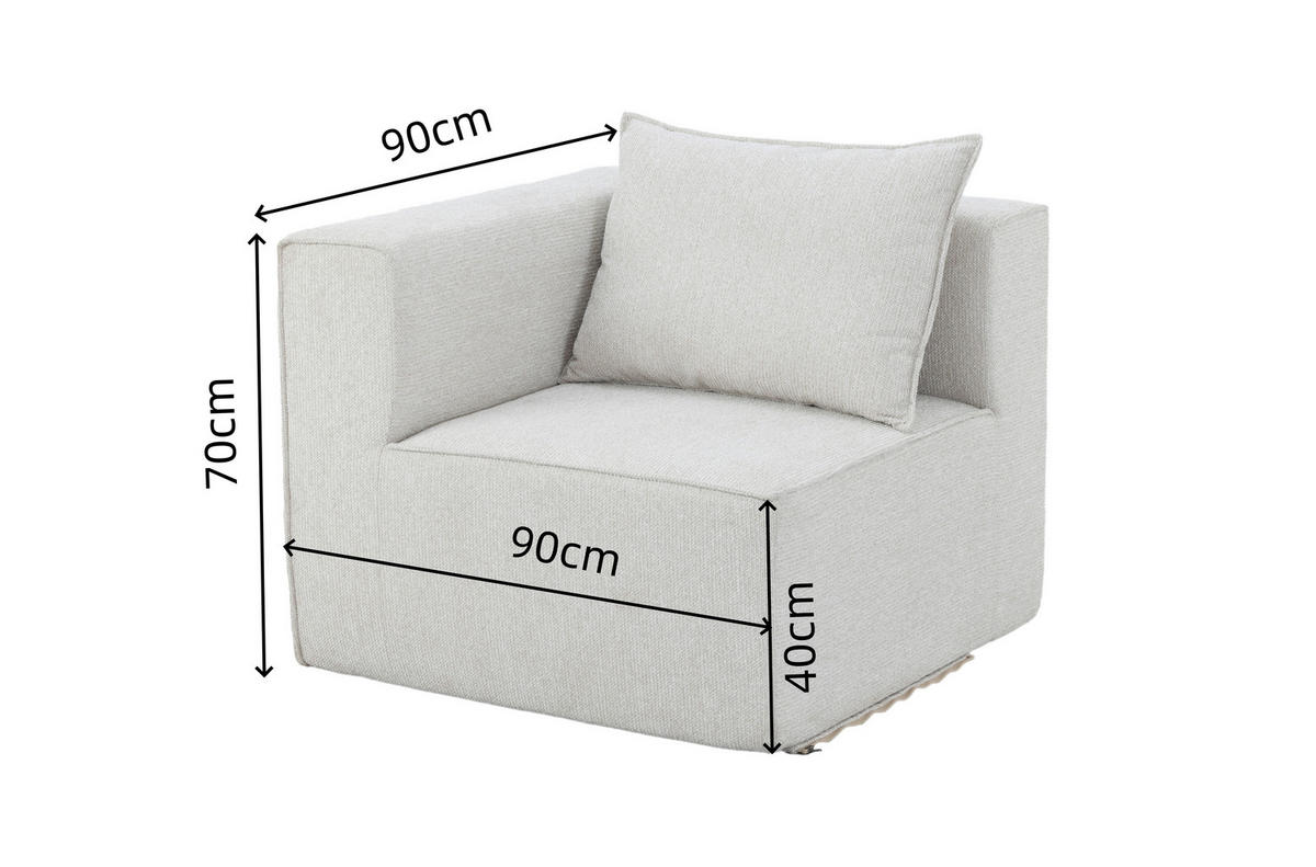 SOFAELEMENT Webstoff Naturfarben  - Naturfarben, Design, Textil (91/71/91cm) - Carryhome