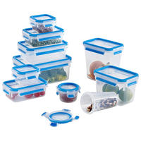 FRISCHHALTEDOSENSET CLIP & CLOSE 11-teilig  - Klar/Hellblau, Basics, Kunststoff - Emsa