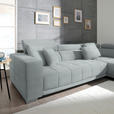 ECKSOFA in Mikrofaser Platinfarben  - Platinfarben/Chromfarben, Design, Textil/Metall (301/207cm) - Xora