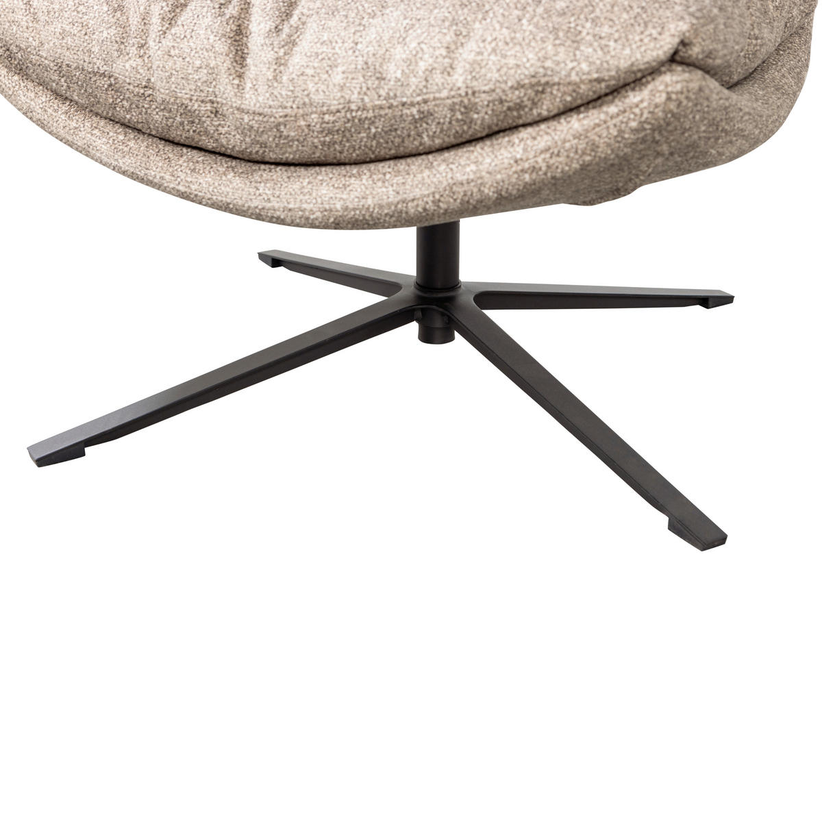 SESSEL in Webstoff Naturfarben  - Schwarz/Naturfarben, Design, Textil/Metall (82/86/87cm) - Livetastic