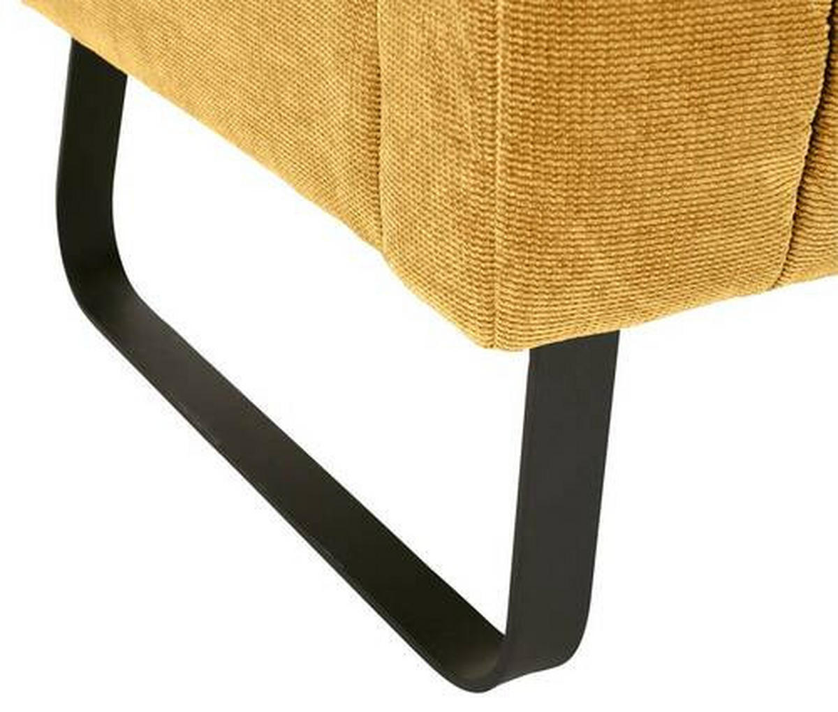 SITZBANK in Textil Gelb, Schwarz  - Gelb/Schwarz, Design, Textil/Metall (175/89/75cm) - Novel