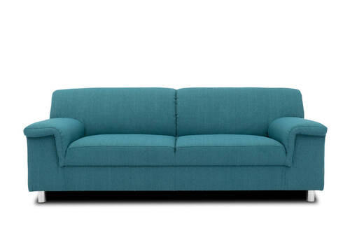 3-SITZER-SOFA Webstoff Petrol  - Chromfarben/Petrol, KONVENTIONELL, Textil/Metall (190/72/80cm) - MID.YOU