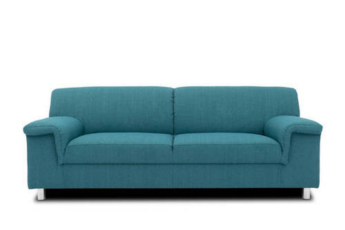 3-SITZER-SOFA Webstoff Petrol  - Chromfarben/Petrol, KONVENTIONELL, Textil/Metall (190/72/80cm) - MID.YOU