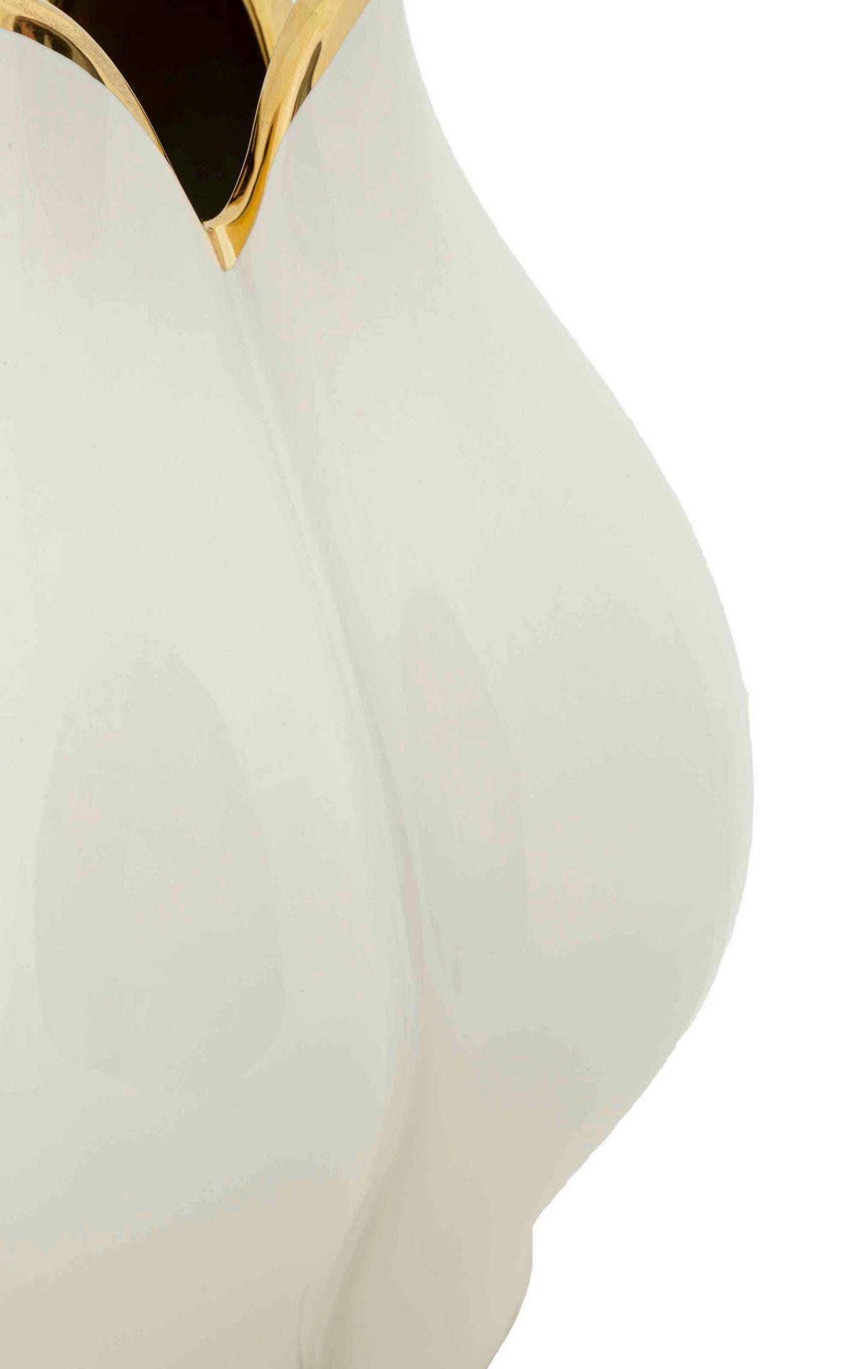 VASE  - Goldfarben/Weiß, Basics, Keramik (23/27.5/23cm)