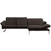ECKSOFA in Webstoff Dunkelbraun  - Anthrazit/Dunkelbraun, Design, Textil/Metall (299/203cm) - Himolla