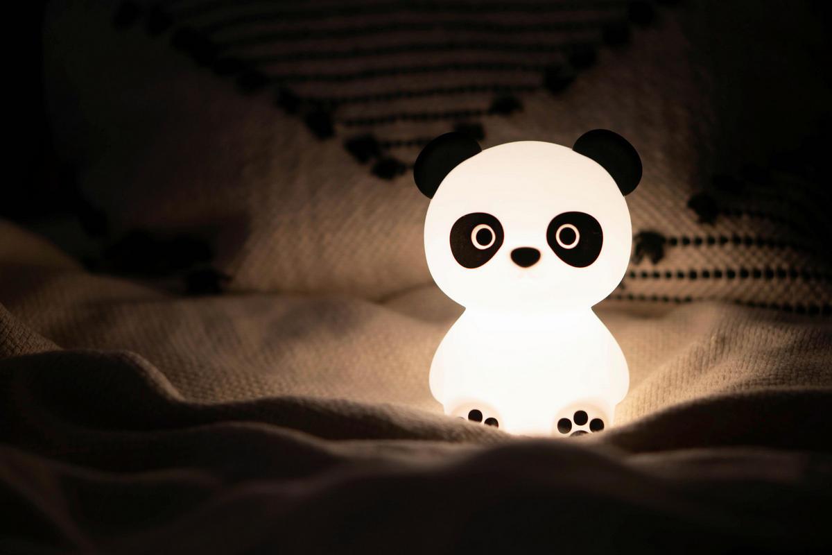 KINDER-NACHTLICHT Paddy Panda 9/12/9 cm   - Weiß, KONVENTIONELL, Kunststoff (9/12/9cm) - P & B
