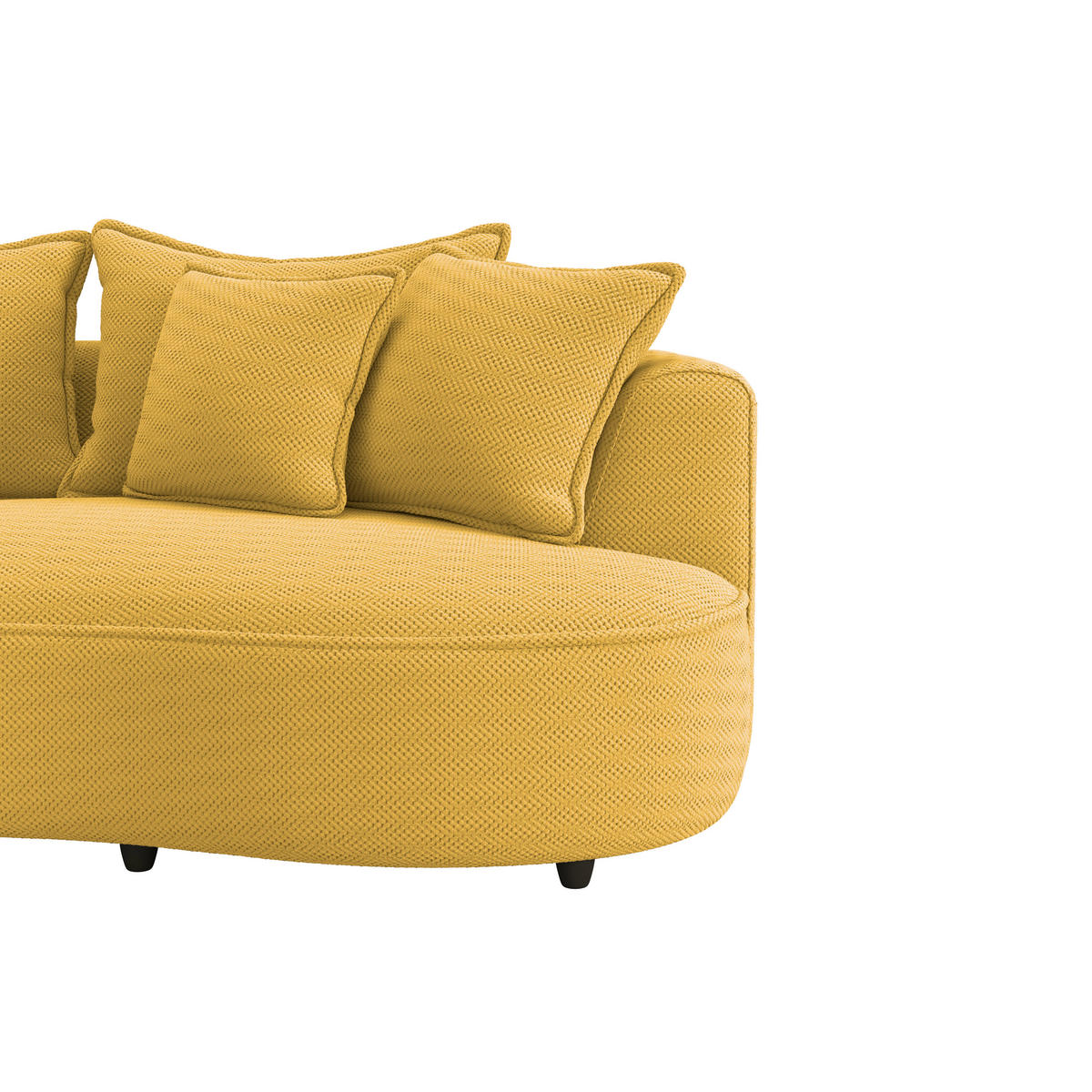 ECKSOFA in Velours, Struktur Senfgelb  - Senfgelb/Schwarz, Modern, Kunststoff/Textil (168/287cm) - Livetastic
