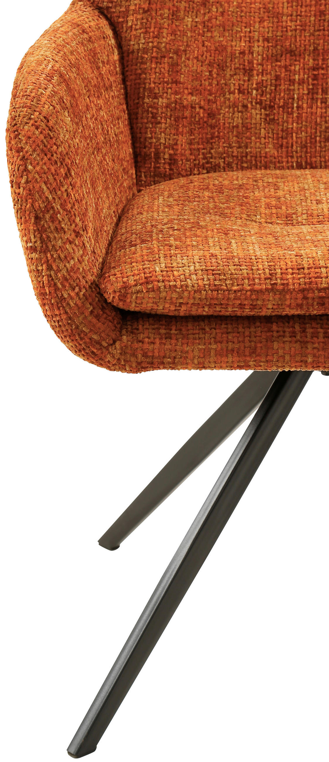 ARMLEHNSTUHL  in Eisen Chenille  - Schwarz/Orange, Design, Textil/Metall (62/82,5/66cm) - Stylife