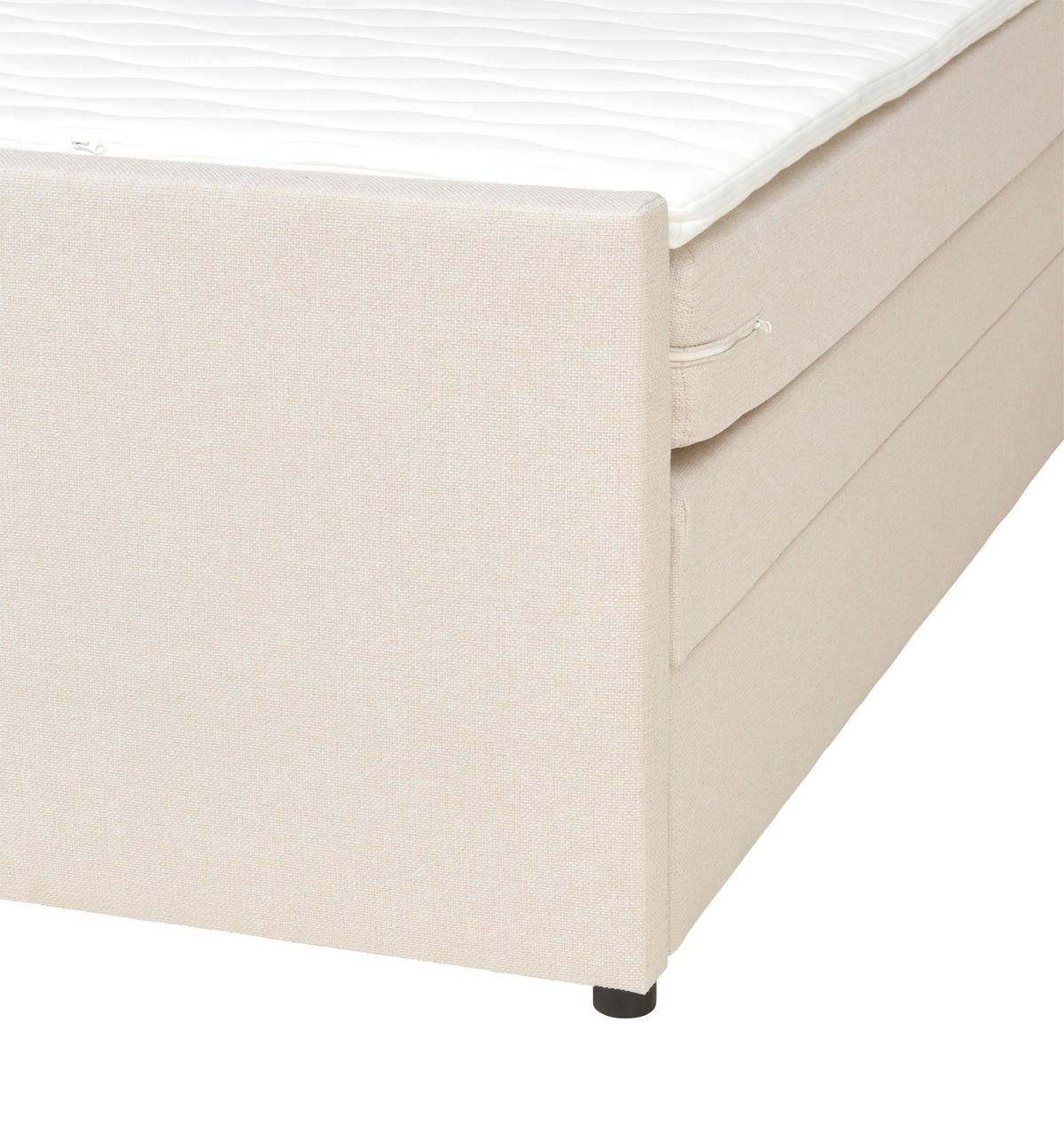 BOXSPRINGBETT 100/200 cm  in Creme  - Creme/Schwarz, Modern, Holz/Textil (100/200cm) - MID.YOU