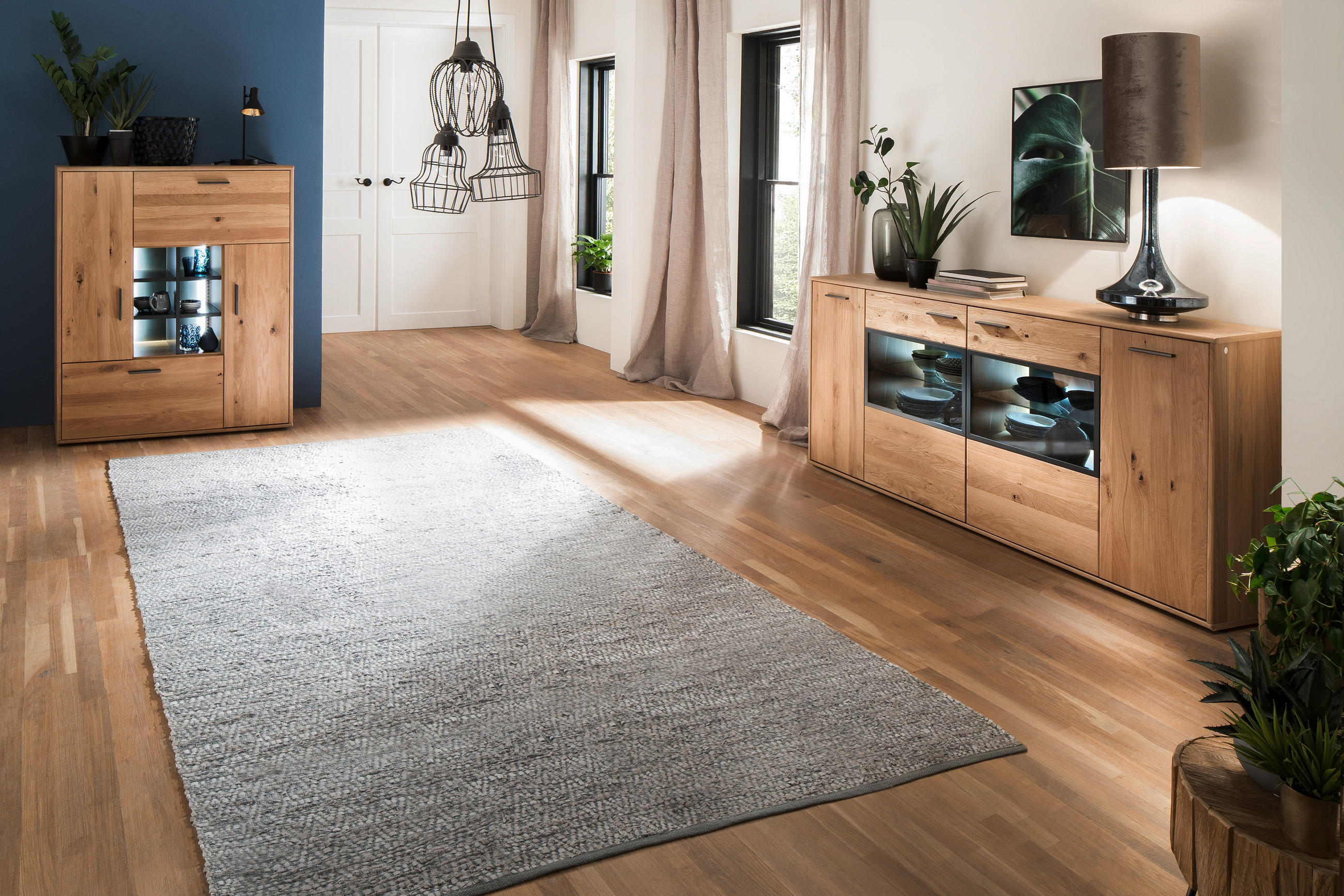 HIGHBOARD Gaborone in 104/123/37 cm - Eichefarben/Anthrazit, Design, Holz/Holzwerkstoff (104/123/37cm) - Livetastic