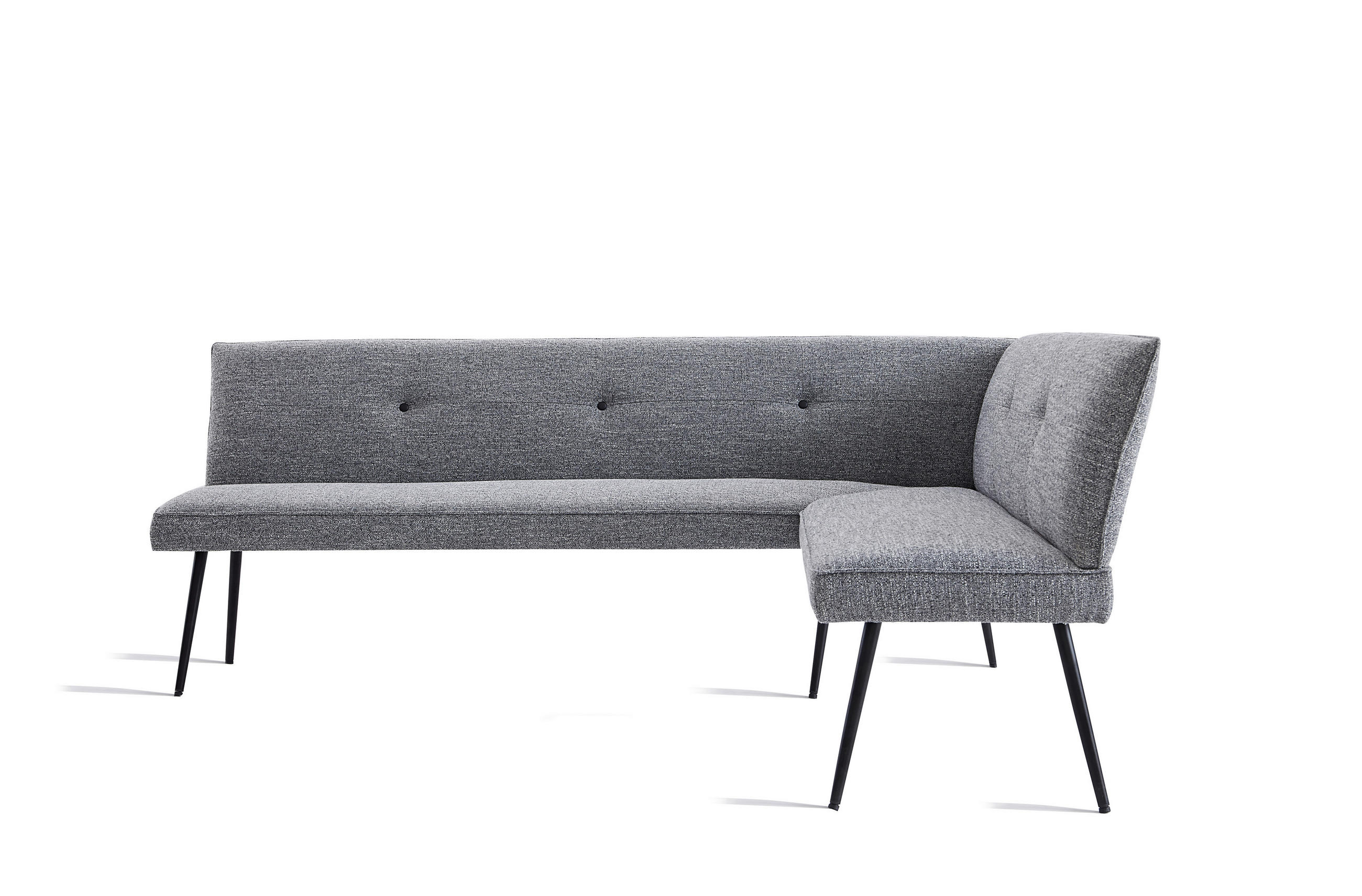 ECKBANK 210/170 cm  in Grau  - Schwarz/Grau, Design, Textil/Metall (210/170cm) - Hom`in