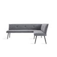 ECKBANK 210/170 cm  in Grau  - Schwarz/Grau, Design, Textil/Metall (210/170cm) - Hom`in