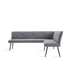 ECKBANK 210/170 cm  in Grau  - Schwarz/Grau, Design, Textil/Metall (210/170cm) - Hom`in