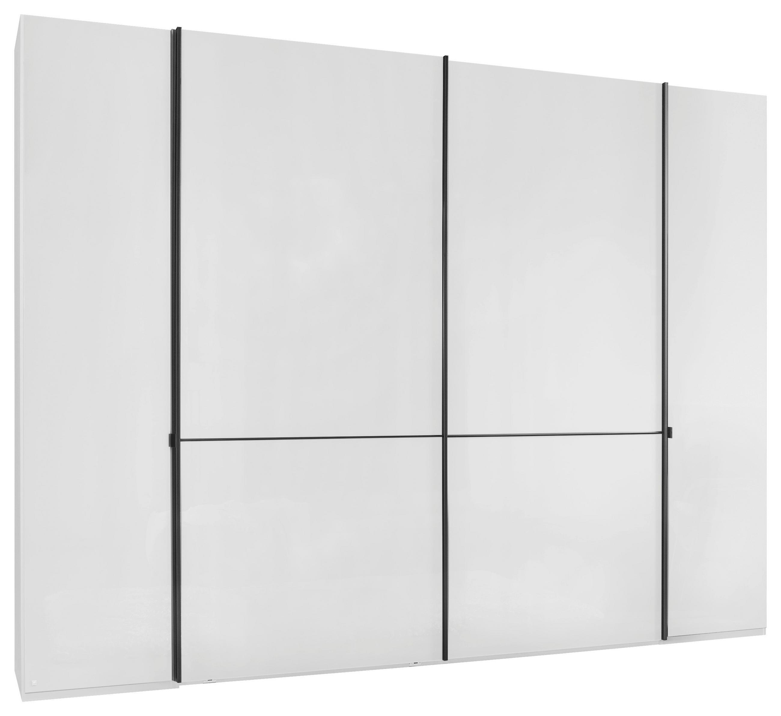 KLEIDERSCHRANK 300/236/67 cm,  in Champagner, 4 Tür(en)  - Champagner/Schwarz, MODERN, Glas/Holzwerkstoff (300/236/67cm) - Musterring
