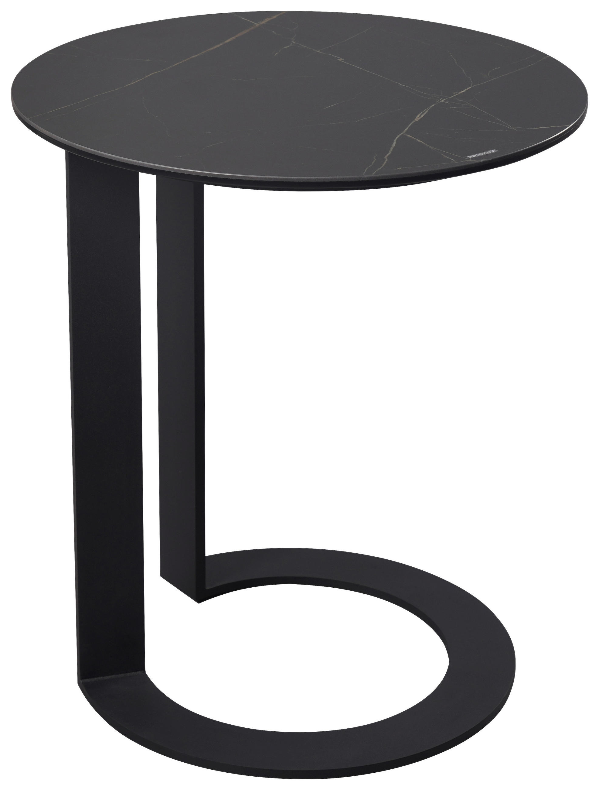 BEISTELLTISCH 48/48/55 cm Schwarz rund  - Schwarz, Design, Glas/Keramik (48/48/55cm) - Dieter Knoll