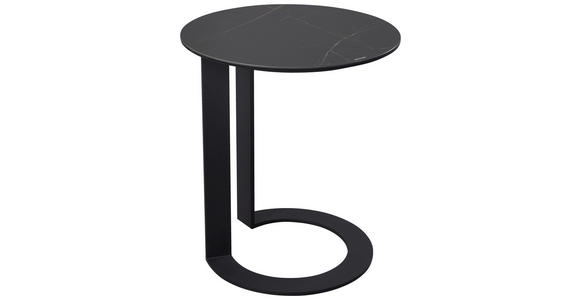 BEISTELLTISCH in Metall, Glas, Keramik 48/48/55 cm  - Schwarz, Design, Glas/Keramik (48/48/55cm) - Dieter Knoll