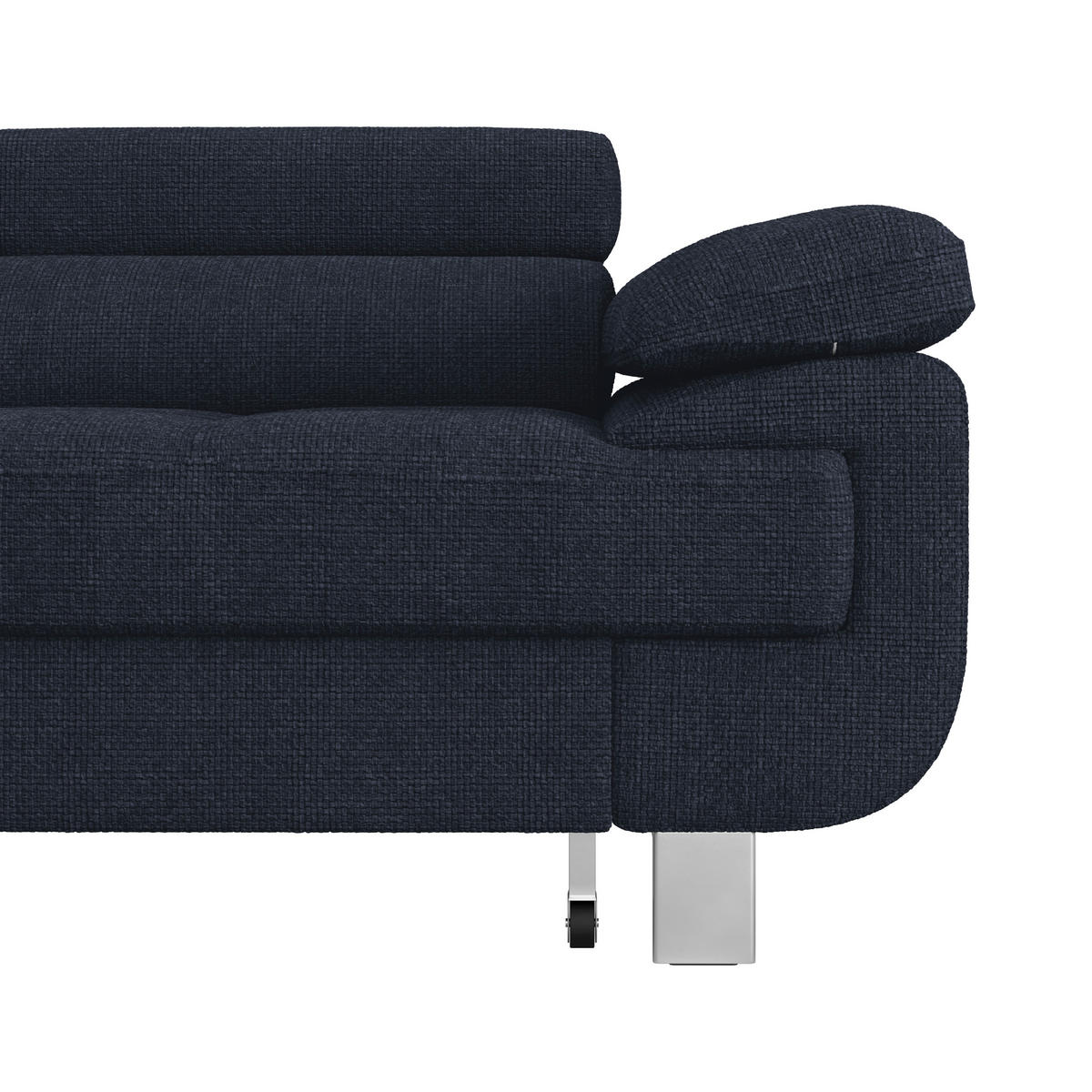 ECKSOFA Dunkelblau Drell  - Dunkelblau, MODERN, Textil/Metall (230/270cm) - MID.YOU