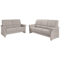 SITZGARNITUR Flachgewebe Beige  - Beige/Alufarben, Konventionell, Textil/Metall (198/172/96/93cm) - Beldomo Premium