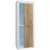 VITRINE in Weiss, Honigeiche  - Honigeiche/Weiss, Design, Glas/Holzwerkstoff (60/159/35cm) - MID.YOU