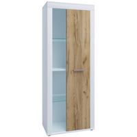VITRINE in Weiss, Honigeiche  - Honigeiche/Weiss, Design, Glas/Holzwerkstoff (60/159/35cm) - MID.YOU