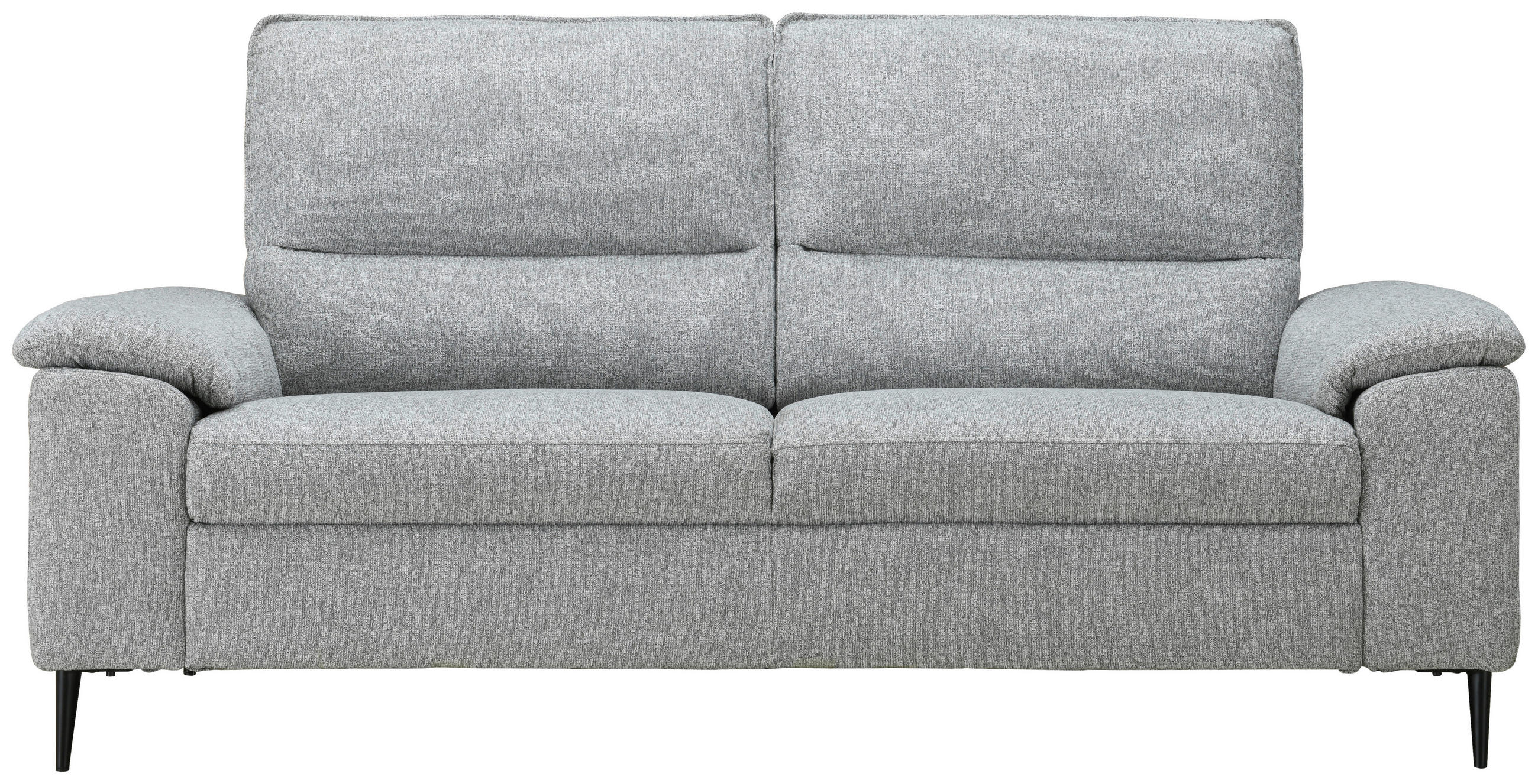 2-SITZER-SOFA Chenille Grau  - Schwarz/Grau, Design, Textil/Metall (193/97/93cm) - P & B