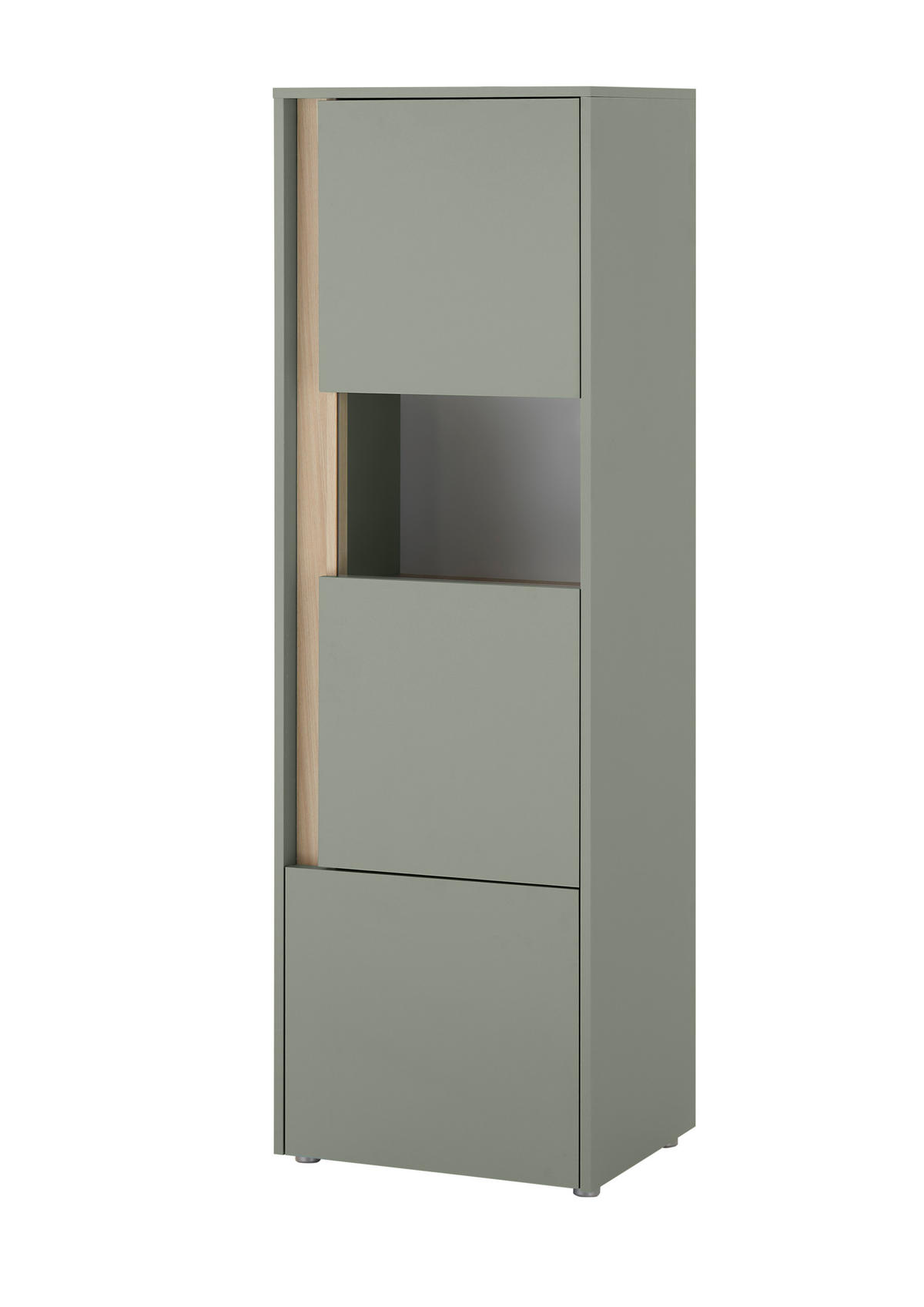 VITRINE  in Grün, Eichefarben  - Eichefarben/Schwarz, Design, Holzwerkstoff/Kunststoff (50/157/40cm) - Modante