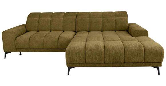ECKSOFA inkl.Funktionen Olivgrün Chenille  - Schwarz/Olivgrün, MODERN, Textil/Metall (300/195cm) - Xora