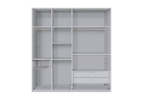 SCHWEBETÜRENSCHRANK 200/216/68 cm 2-türig - Alufarben/Weiß, KONVENTIONELL, Glas/Holzwerkstoff (200/216/68cm) - Hom`in