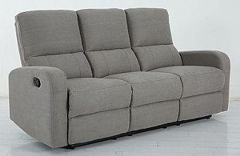 RECLINERSOFFA i grå  - svart/grå, Design, metall/trä (188/78-99/93-161cm)