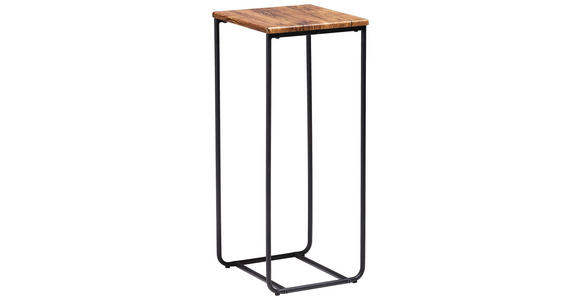 BLUMENSTÄNDER Metall, Holzwerkstoff  - Schwarz/Braun, Trend, Holzwerkstoff/Metall (30/30/70cm) - Carryhome