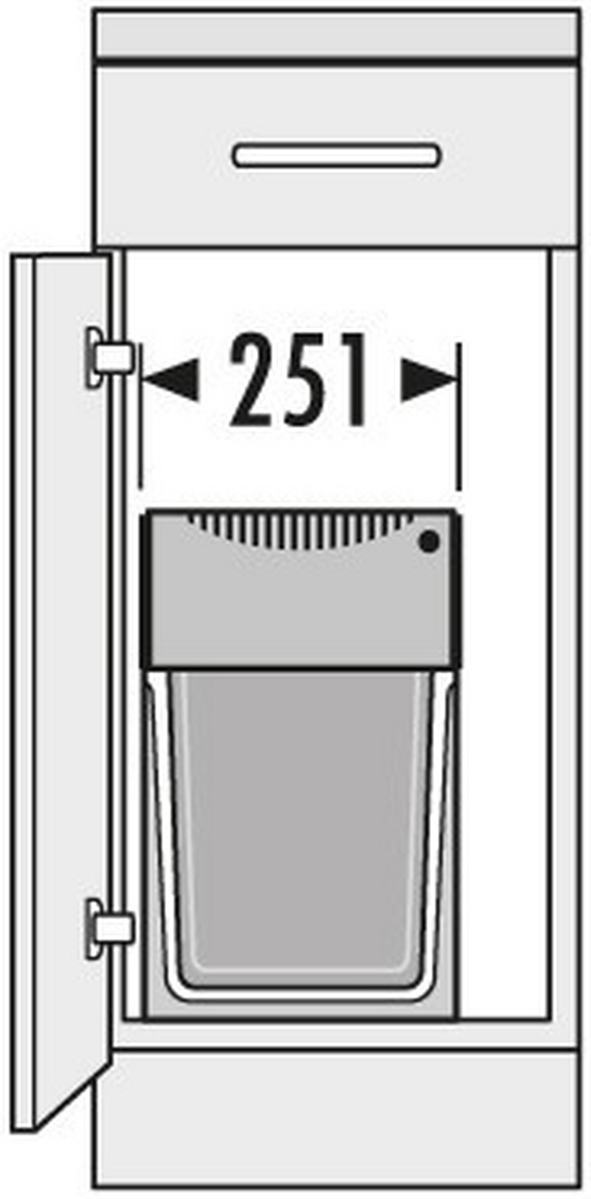 EINBAUABFALLSAMMLER 2x15 l  Kunststoff  - Schwarz, Basics, Kunststoff (25,1/40/48,2cm) - HKT
