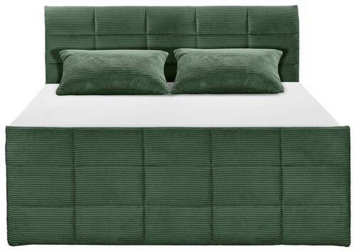 BOXSPRINGBETT 180/200 cm  in Olivgrün  - Schwarz/Olivgrün, MODERN, Holzwerkstoff/Kunststoff (180/200cm) - MID.YOU