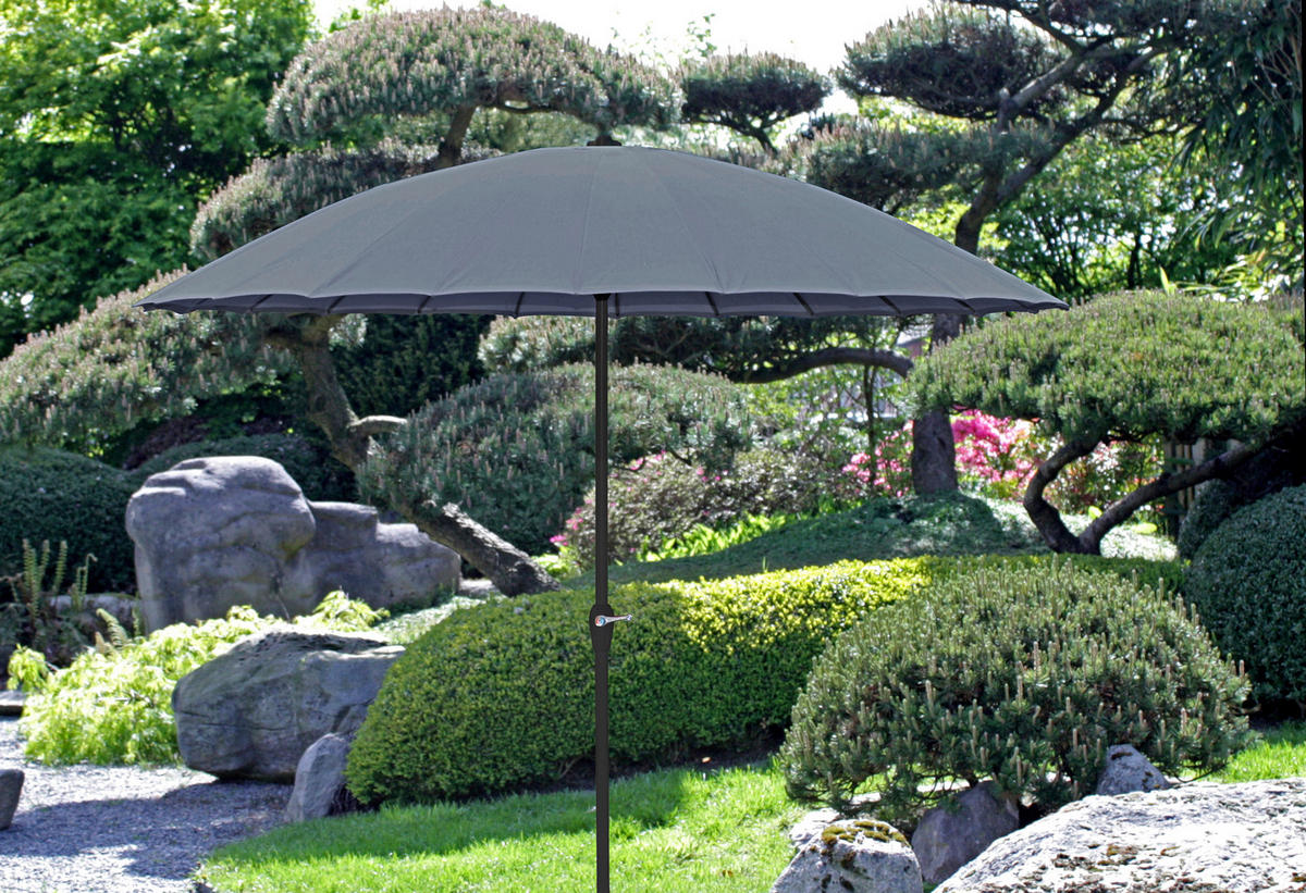 SONNENSCHIRM 260 cm Anthrazit  - Anthrazit/Schwarz, MODERN, Textil/Metall (260/237cm) - Gardenson