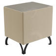 NACHTKÄSTCHEN 45/55/45 cm in Beige - Beige/Schwarz, Design, Glas/Textil (45/55/45cm) - Esposa