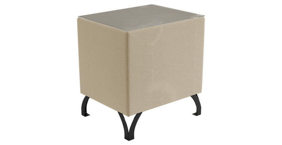 NACHTKÄSTCHEN 45/55/45 cm in Beige - Beige/Schwarz, Design, Glas/Textil (45/55/45cm) - Esposa