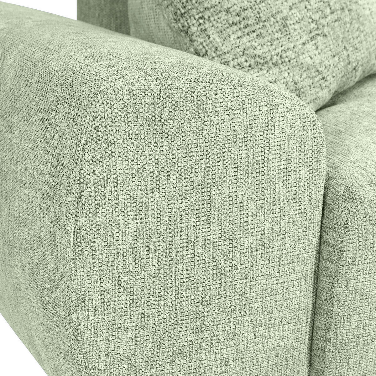 ECKSOFA Hellgrün Flachgewebe  - Schwarz/Hellgrün, KONVENTIONELL, Textil/Metall (295/180cm) - Carryhome