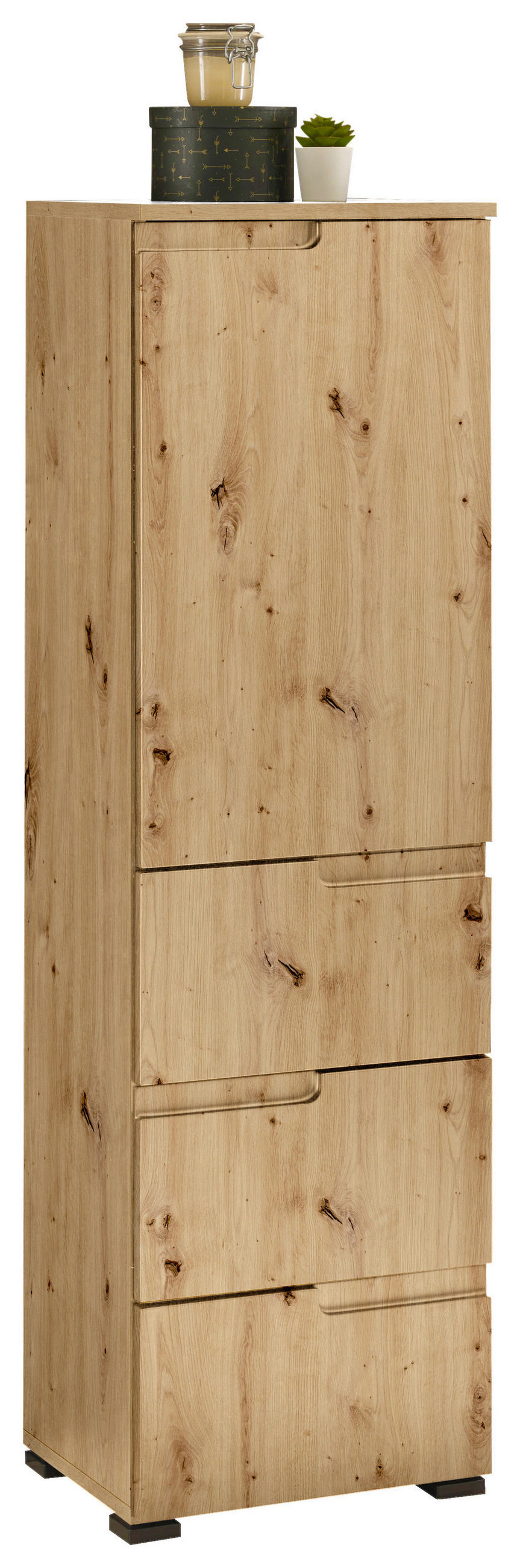 MIDISCHRANK 40/134/32 cm  - Schwarz/Eiche Artisan, MODERN, Holzwerkstoff/Kunststoff (40/134/32cm) - MID.YOU