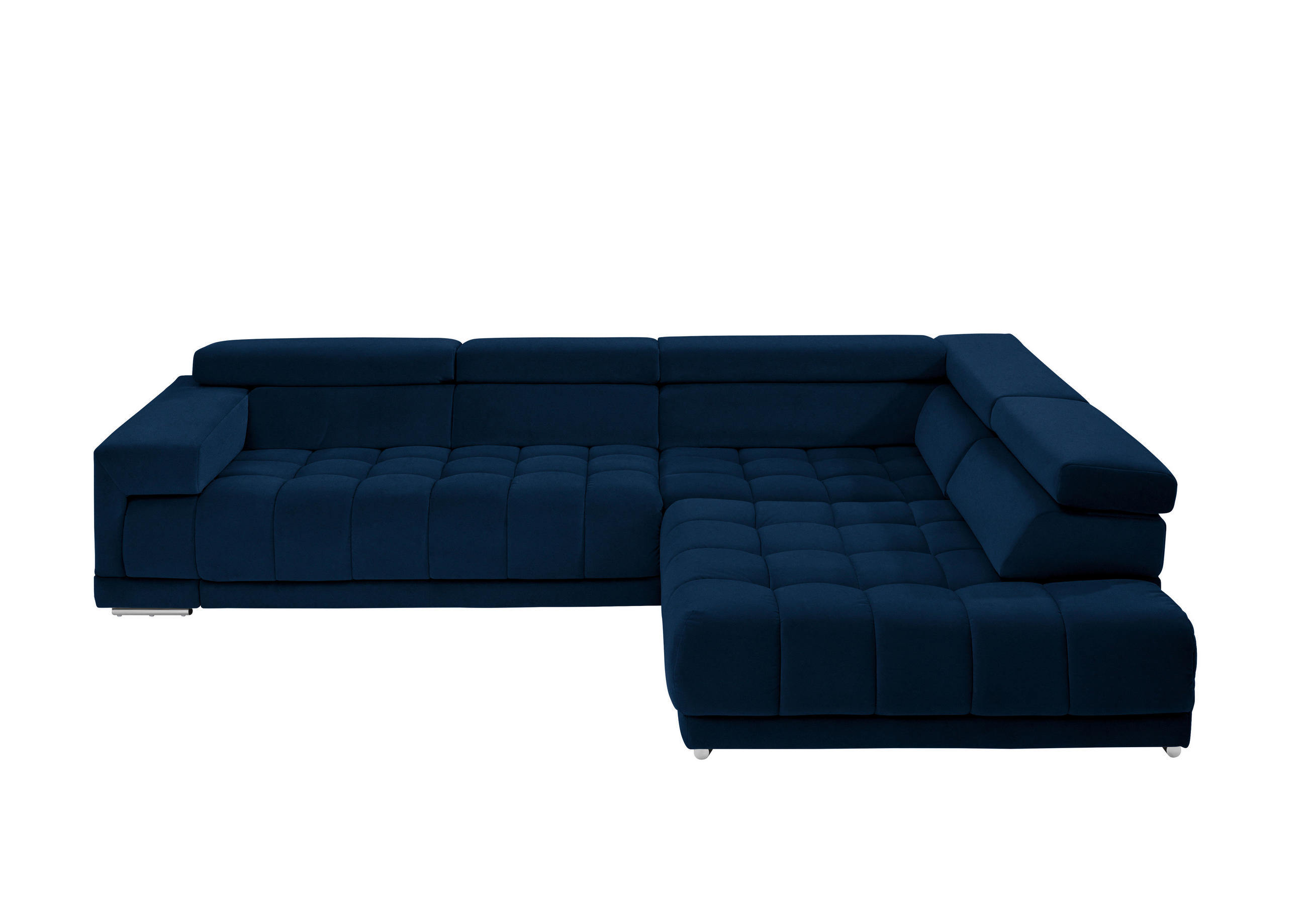 ECKSOFA  in Mikrofaser Dunkelblau  326/222 cm  - Chromfarben/Dunkelblau, Design, Textil/Metall (326/222cm) - Beldomo Speed