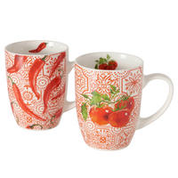 KAFFEEBECHER    - Rot, Trend, Keramik (12,5/8/10,5cm)