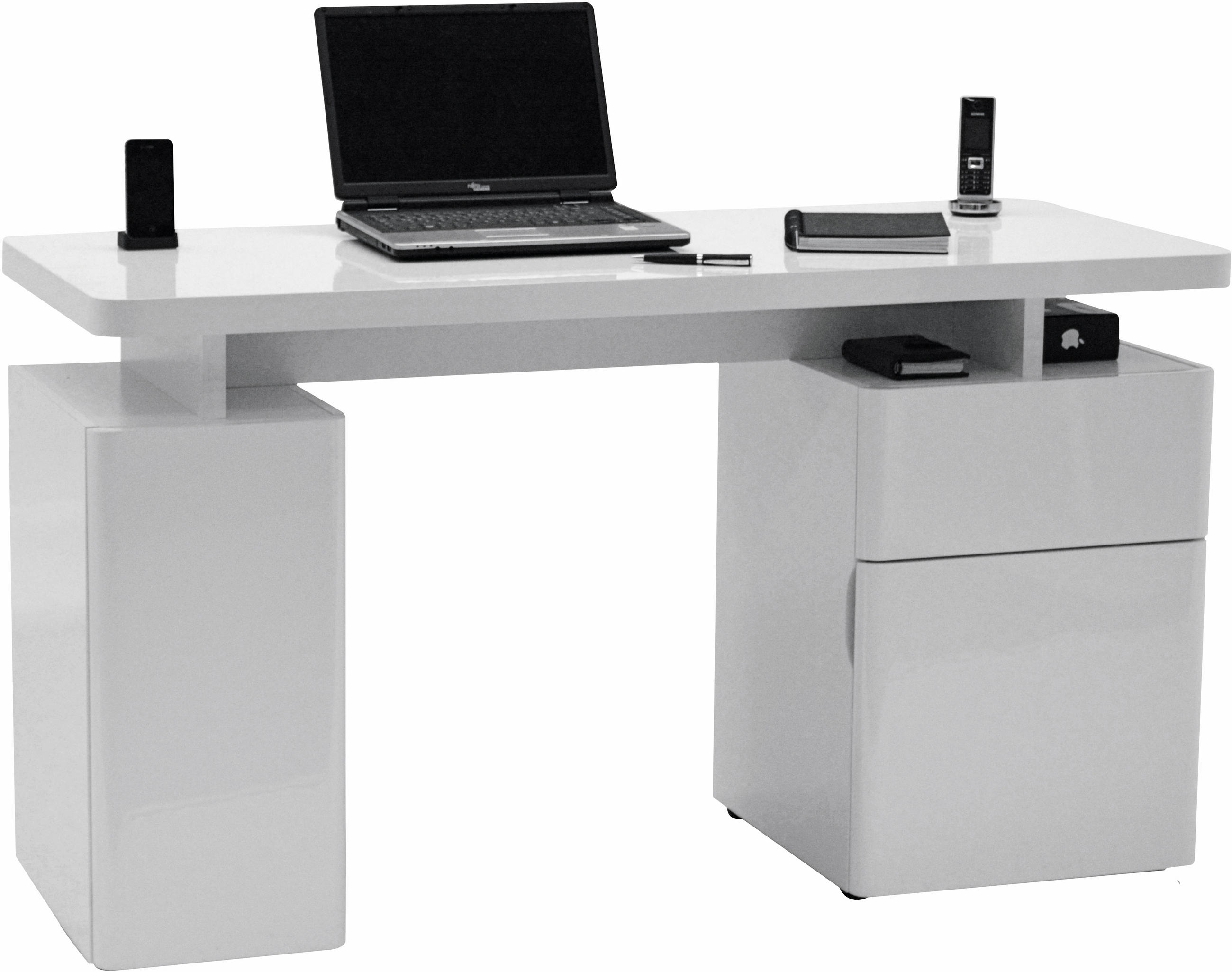 SCHREIBTISCH 140/55/76 cm  in Weiß  - Weiß, KONVENTIONELL, Holzwerkstoff (140/55/76cm) - Venda