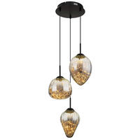 VISEČA LED-SVETILKA   //3000 K/230 V/ - črna/prozorno, Design, kovina/steklo (39/120cm) - Globo
