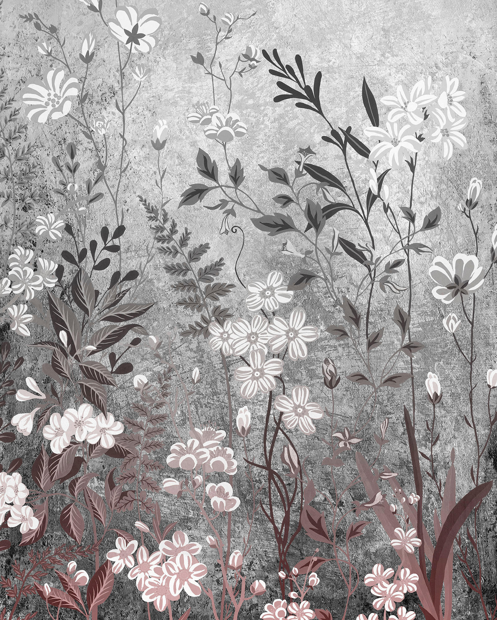 Xora Vliestapete Rosa, Schwarz, Weiß 200x250 cm