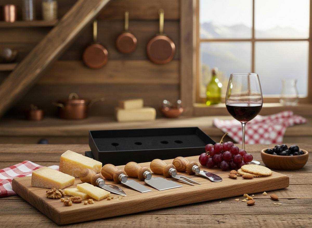 KÄSEMESSERSET Heidi Cheese Line: Oliva  - Basics, Holz/Metall - Heidi Cheese Line