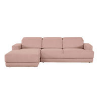 ECKSOFA Rosa Webstoff  - Schwarz/Rosa, Design, Kunststoff/Textil (204/293cm) - MID.YOU