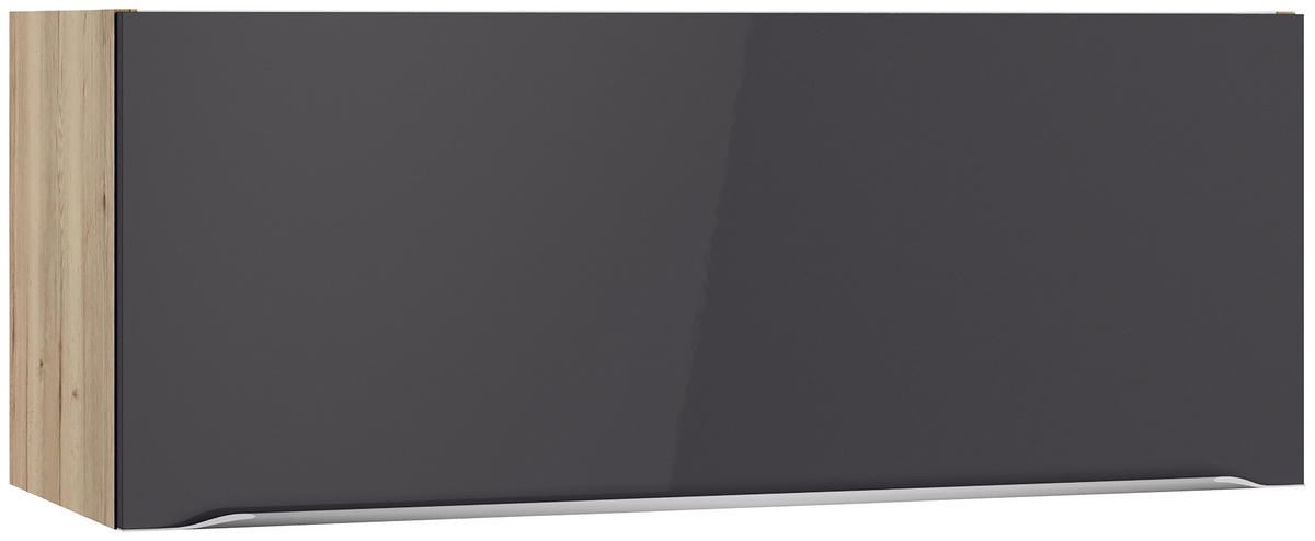 ECKKÜCHE 200/270 cm  in Anthrazit, Eichefarben  - Edelstahlfarben/Eichefarben, Basics, Holzwerkstoff/Metall (200/270cm) - Optifit
