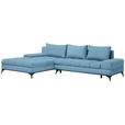 ECKSOFA in Webstoff Blau  - Blau/Schwarz, Design, Textil/Metall (212/315cm) - Carryhome