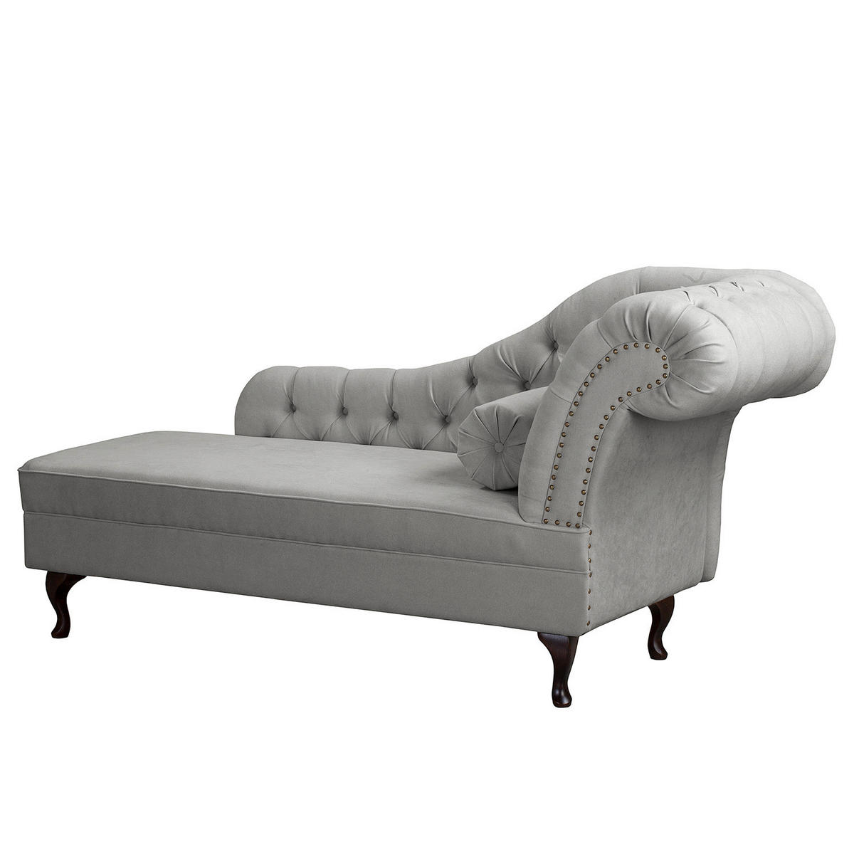 RÉCAMIERE Pako in Mikrofaser Grau  - Braun/Grau, Design, Holz/Textil (185/93/75cm) - Livetastic