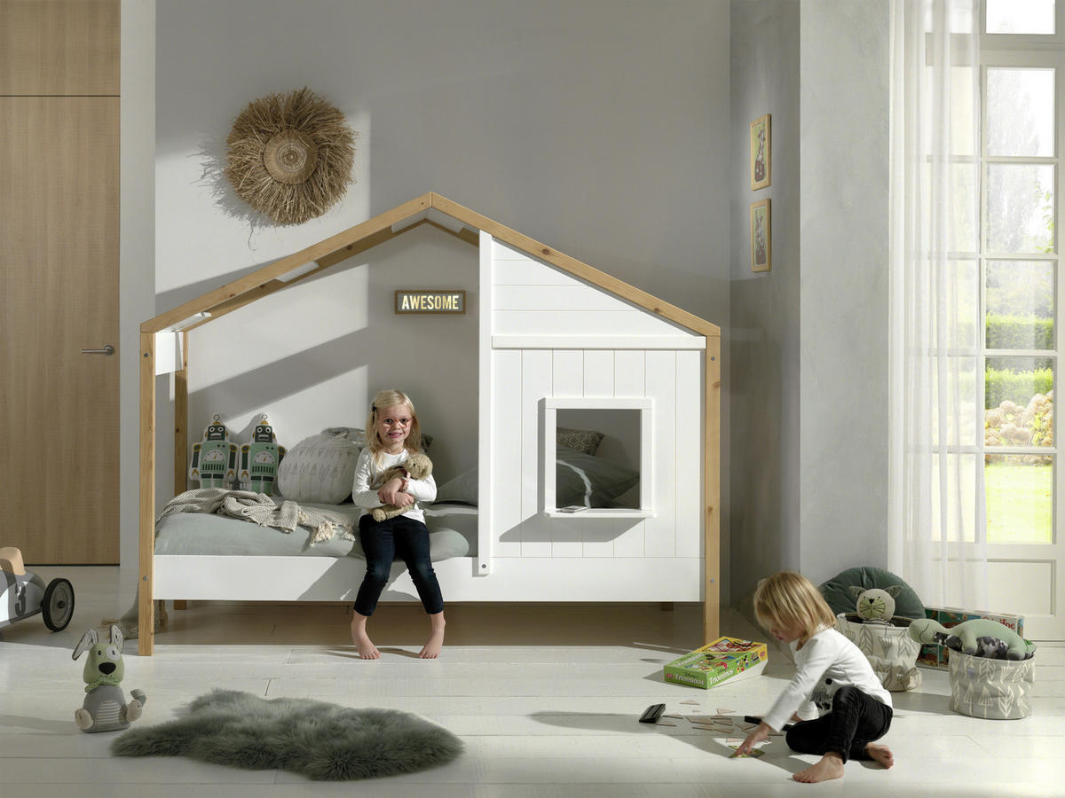 HAUSBETT Lattenrost 90/200 cm  in Weiß, Eichefarben, Kieferfarben  - Eichefarben/Weiß, MODERN, Holz/Holzwerkstoff (90/200cm) - MID.YOU