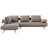 ECKSOFA in Echtleder Grau  - Schwarz/Grau, Design, Leder/Metall (231/305cm) - Dieter Knoll