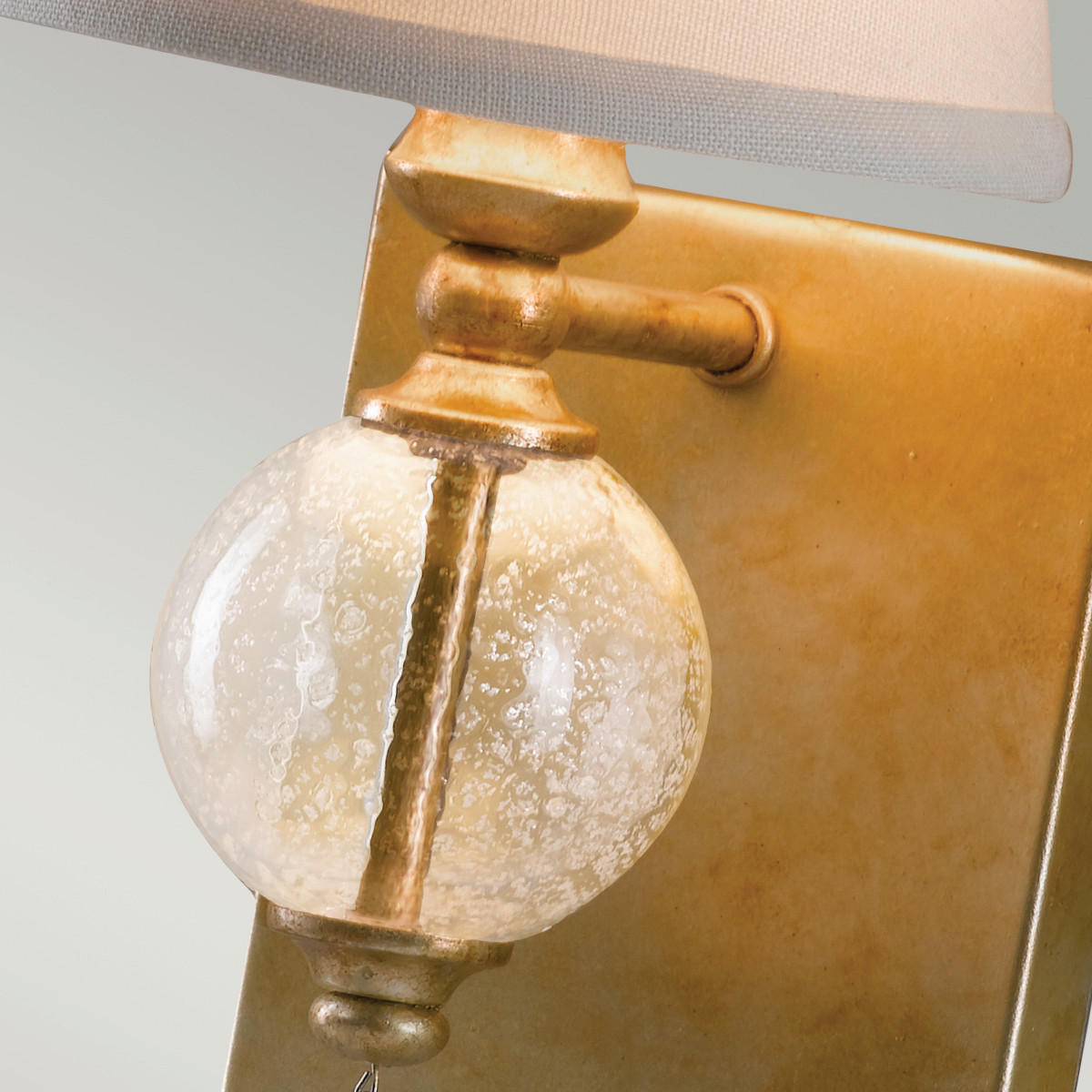 WANDLEUCHTE - Silberfarben/Goldfarben, Basics, Textil/Metall (14/29.8cm) - Elstead Lighting